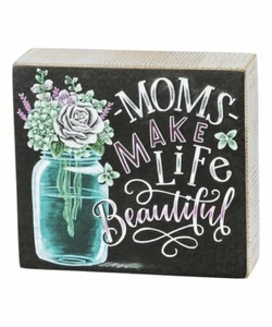 Letrero de caja de tiza Primitives de Kathy "Las mamás hacen la vida hermosa" 5" - Imagen 1 de 1