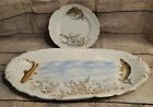 Hand Painted Vintage Fish Game Platter Tray with Plate