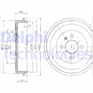2x DELPHI Bremstrommel Trommeln Trommelbremse Hinten BF156 - Bild 1 von 1