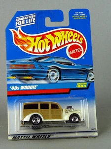 HOT WHEELS 1998 AÑOS 40 Woodie metal escamas blancas coleccionista #803 - Imagen 1 de 2