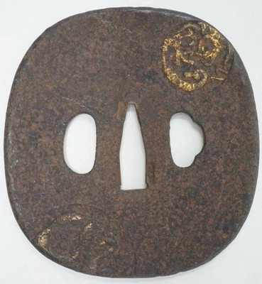 Guardia Espada de Hierro Katana Tsuba Japonesa Original de Japón 1201F10 Foto 1 de 4