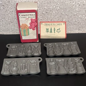 Moldes de caramelo de Navidad vintage de hierro fundido William Sonoma para John Wright EE. UU. 1984 - Imagen 1 de 5
