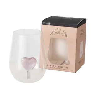 Trinkglas Herzfigur Rosa 550ml - Bild 1 von 1