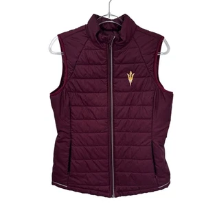Cutter & Buck CB WeatherTec Quilted Vest Womens Large Red Arizona Sundevils - Picture 1 of 14
