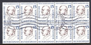 Germany Berlin Scott #9N151 VF Used 1957 15 Pfg Fritz Haber Block of 10 - Picture 1 of 1