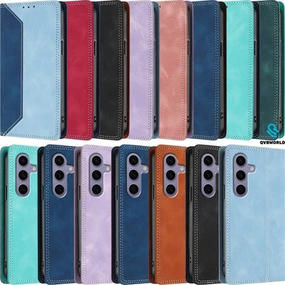 Case for Samsung J4 J6 Plus Note 20 10 9 Spliced Leather Wallet Case Phone Cover - Image 1 of 4