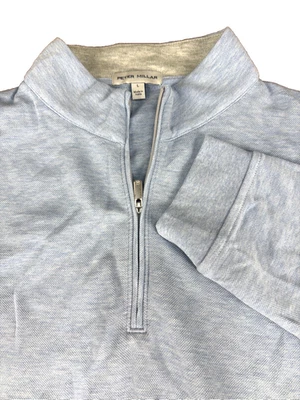 Camisa de golf Peter Millar grande azul jaspeado pulóver 1/4 cremallera rendimiento para hombre Foto 1 de 4