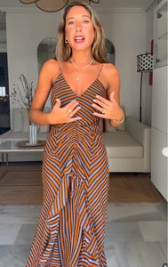 ZARA BNWT 2025. MULTICOLOURED STRIPED VISCOSE CAMISOLE DRESS STRAPS. 8601/023 - Picture 1 of 12