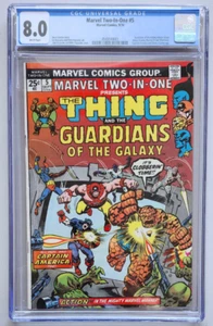 Marvel Two-in-One #5 - 1st Cap America Meeting Guardianes de la Galaxia - CGC 8.0 - Imagen 1 de 1