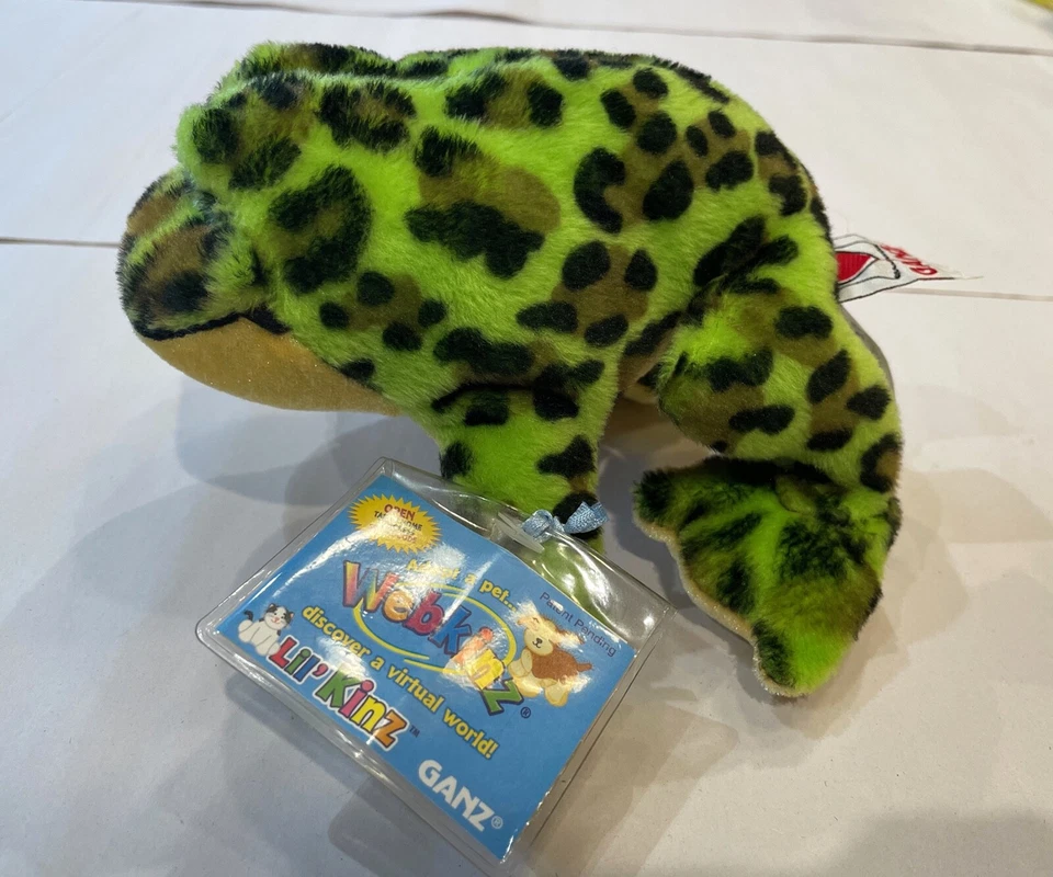 Ganz Webkinz Lil' Kinz Bullfrog Plush Toy Stuffed Animal 6" Code HS114