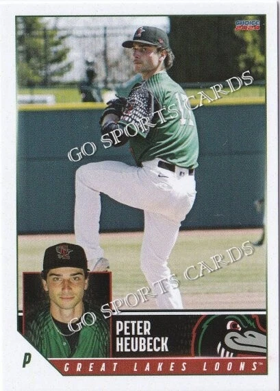 2024 Great Lakes Loons Peter Heubeck RC Rookie Dodgers Minor League Card - Image 1 of 1