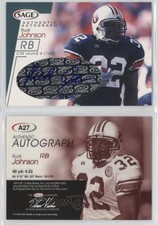 2001 SAGE Auto Platinum /50 Rudi Johnson #A27 Rookie Auto RC