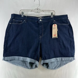 Levi's Shorts Womens Sz 24W Scuplt Hypersoft Classic Jean Cuffed Denim Blue - Picture 1 of 10