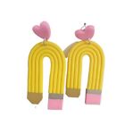 Lightweight Dangle Drop Earrings Handmade Crayons Jewelry  Teachers Gift