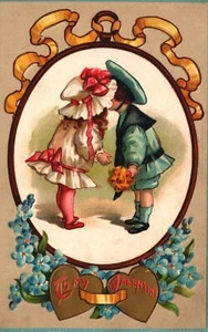 Postal San Valentín niños besándose - Imagen 1 de 2