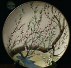 Plaque de collection japonaise vintage en porcelaine peinte à la main colibri fleur de pomme 