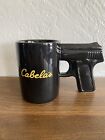 Cabela's Black Hand Gun Pistol Grip Handle 16 Oz Ceramic Coffee Tea Mug Cup