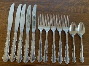 12pz Flirt (Silverplate, 1959) di ONEIDA SILVER tsp coltello forchette da tavola - Foto 1 di 3