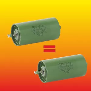 0.68 uF 500V MATCHED PAIR RUSSIAN HYBRID PAPER IN OIL PIO AUDIO CAPACITOR K75-10 - Picture 1 of 3