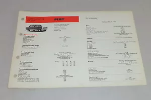 Plan de Engrase + Datos Técnicos Fiat 124 Desde Año 1966 - Imagen 1 de 1
