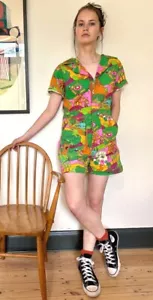 Run & Fly Playsuit Mushroom Babes Hills Kawaii Psychedelic 60s 70s Retro UK 8-26 - Picture 1 of 14