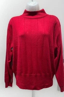 Dressbarn Sweater Burgundy Ribbed Mockneck Turtleneck Women Size L - Image 1 of 4