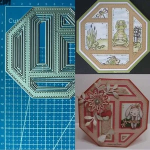 Edge Hexagon Frame Metal Cutting Dies Scrapbooking Album Card Embossing Stencils - Picture 1 of 4
