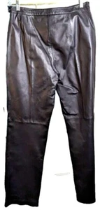 Cuero Clio Mujer 14 Negro Cuero Pantalón Usado 32/31 - Imagen 1 de 7