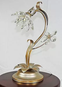 Lume cristallo antico argento lampada da tavolo ferro battuto made Italy art.712 - Foto 1 di 7