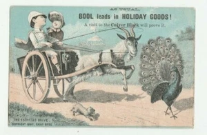 As Usual Bool Leads in Holiday Goods ! Victorian Trade Card - Picture 1 of 2