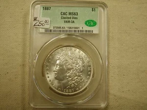1887 Morgan Clashed Dies VAM-3A Certified CAC MS63 - Picture 1 of 7