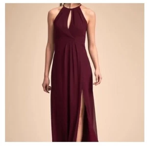 ANTHROPOLOGIE BHLDN MARCO BRIDESMAID DRESS FORMAL MAXI HALTER BURGUNDY - XS 0 2 - Bild 1 von 7