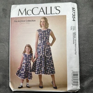 McCall's M7354 Apron Dress Pattern Misses Girls Size S-XL Vintage 1955 Retro - Picture 1 of 7