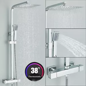Edelstahl Duscharmatur Thermostat Duschset Regendusche Handbrause Duschsystem - Bild 1 von 13