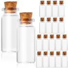  20 Pcs Cork Bottle Glass Wishing Bottles Small Jars with Lids