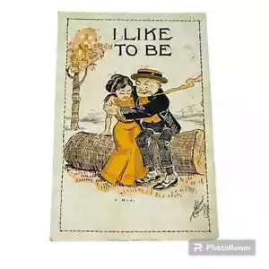Tarjeta Postal Humor Artista Firmada I Like to Be Nathan Collier Tarjeta De Colección c1914 A150 - Imagen 1 de 2