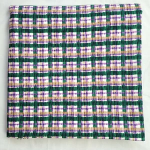Waverly Manor Plaid Fabric Purple Green Seersucker Look Cotton 52x100 - Picture 1 of 8