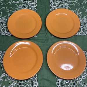 Bobby Flay FB PLANCHA Set of 4 Orange Luncheon Salad Plates 8-1/2” ~ Terra Cotta - Picture 1 of 11