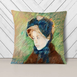 Cojín regordete Susan en un capó de paja Mary Cassatt funda de almohada dispersa - Imagen 1 de 11