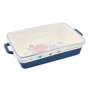 Keepsake Floral 7" x 10" Ceramic Baking Dish with Lid - Picture 1 of 6