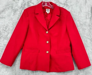 Anne Klein Blazer Womens 12 Career Classic Gold Button Minimalist Lightweight - Picture 1 of 10