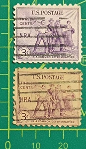 US stamp 1933,Sc A233,#723, 3c violet, VARIATION of color and paper, used - Picture 1 of 6