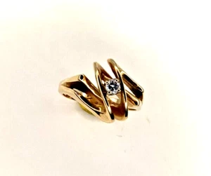 Damenring 14 Karat Gelbgold mit Diamant Größe 6,25 - Bild 1 von 3