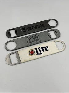 Lot Of 3 Bartender Bar Speed Bottle Openers 7”Sam Adams Miller Lite Brewdog Used - Picture 1 of 5