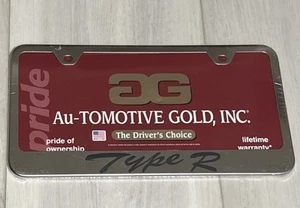 ACURA TYPE R License Plate Frame Stainless Steel Silver- Au-Tomotive Gold - Picture 1 of 2