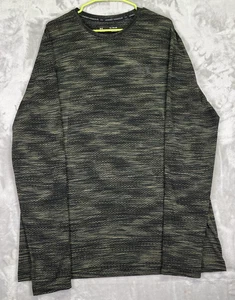 UNDER ARMOUR Shirt Men's XL Green Gray Heat Gear Fitted Long Sleeve Activewear - Picture 1 of 11