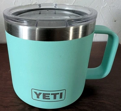 YETI Seafoam Rambler 14 oz Insulated Coffee Cup Mug with Lid - Image 1 of 4