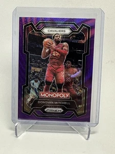 2023-24 Panini Prizm Monopoly - Donovan Mitchell #19 Purple Wave Prizm - Foto 1 di 2