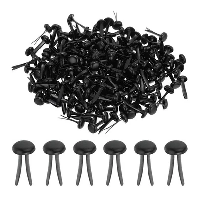 100Pcs Paper Brass Fasteners Split Pins Pastel Mini,Black,6 x 12 mm Foto 1 de 4