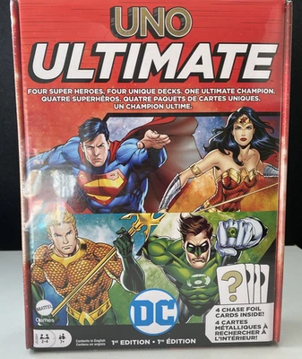 New Sealed UNO Ultimate DC Card Game 1st Edition 2023 2-4 Players 7+ Mattel  - Image 1 of 4
